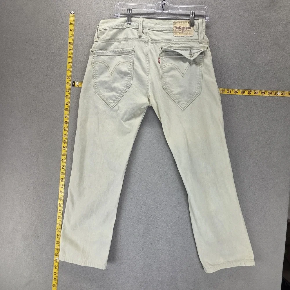 Vintage Levis 504 Jeans Mens Beige Straight Engineered Flap Pocket Fits 31x27